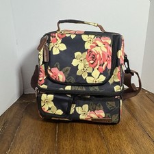 Sacola de almoço feminina isolada térmica à prova de vazamento sacola de almoço, peônia comprar usado  Enviando para Brazil