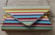 Multicoloured striped clutch for sale  CHESTER
