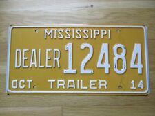 USA Mississippi Dealer Trailer 14 Original Used American Car Plate Nummernschild, usado comprar usado  Enviando para Brazil