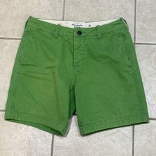 Bermuda Abercrombie & Fitch Masculina 31x8 Verde Brilhante Lona Botão-Fly A40 comprar usado  Enviando para Brazil