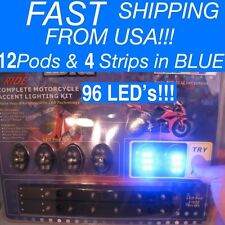 16 Pc Azul 96 Led Iluminação Pod Kit sob brilho Motocicleta Moto 12V Neon Brilhante! comprar usado  Enviando para Brazil