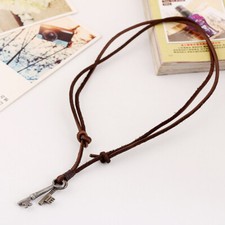 Colar longo masculino marrom surfista vintage chave pingente cordão de couro NOVO comprar usado  Enviando para Brazil