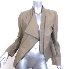 Jaqueta de couro drapeada Pure DKNY cinza claro tamanho grande comprar usado  Enviando para Brazil