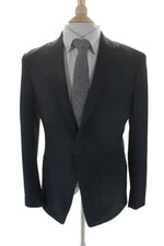 Usado, Blazer masculino Zara azul marinho um botão bolsos falsos manga longa tamanho 38 comprar usado  Enviando para Brazil