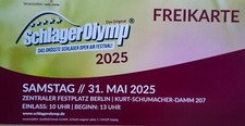 Gebraucht, Ticket schlagerolymp 2025 gebraucht kaufen  Berlin