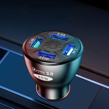 Carregador de carro rápido 50W QC3.0 4 USB carregamento rápido acessórios de carregamento de celular comprar usado  Enviando para Brazil