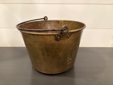 Antiguo cubo de chimenea de latón victoriano cubo de ceniza de carbón marcado CREBY BROS 1870 segunda mano  Embacar hacia Mexico