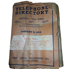 1914 ANTIGA DIVISÃO CENTRAL NOVA YORK UTICA SYRACUSE ROMA Telefone CO Livro HTF, usado comprar usado  Enviando para Brazil