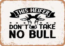 Metal sign heifer for sale  USA