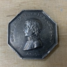 Magnifique Jeton En Argent, Bonaparte Premier Consul, An. 9, Signée H. Auguste comprar usado  Enviando para Brazil