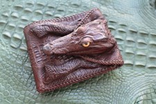 Usado, Carteira BIFOLD MASCULINA marrom couro genuíno pele CROC comprar usado  Enviando para Brazil