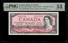 Usado, Canadá 🇨🇦 1954 - $1000 mil dólares BC-44d - PMG sobre UNC 53 comprar usado  Enviando para Brazil