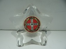 PESO DE PAPEL VIDRO LOGOTIPO BICICLETA SCHWINN CHICAGO INÍCIO DOS ANOS 1930 - RARO!!!, usado comprar usado  Enviando para Brazil