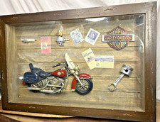 Harley-Davidson caixa de sombra quadro de madeira diorama 20 1/4" X 13.5" X3" motocicleta em excelente estado usado comprar usado  Enviando para Brazil