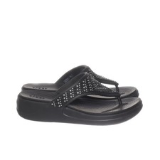 Crocs, Klapki, Rozmiar: 39, Czarne/Srebrne, Damskie #fU3, używany na sprzedaż  PL