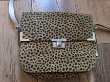 Bolsa de mão Rebecca Minkoff estampa de leopardo animal bolsa de ombro camurça Y2k, usado comprar usado  Enviando para Brazil