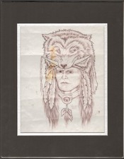 Tatuagem original desenhada à mão Prison Art Wolfe 2000 Outsider Art st comprar usado  Enviando para Brazil