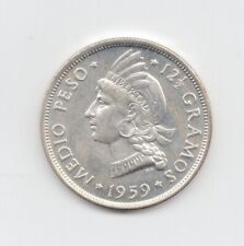 República Dominicana Plata Sin Circular 1959 1/2 Peso-Lote E14 segunda mano  Embacar hacia Argentina