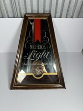 Placa de bar espelhada vintage Michelob Light Beer - Moldura de madeira comprar usado  Enviando para Brazil
