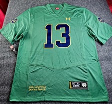 Camiseta Notre Dame Fighting Irish Masculina XL CJ Carr #13 Verde Azul Costurada Nova comprar usado  Enviando para Brazil