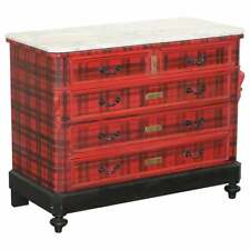 ADORÁVEL CÔMODA VITORIANA ORIGINAL COM ENVOLTÓRIO TARTAN ESCOCÊS, TAMPO DE MÁRMORE comprar usado  Enviando para Brazil