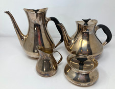 MCM Hans Bunde Cohr Juego de tetera y cafetera plateada mediados de siglo moderno segunda mano  Embacar hacia Mexico