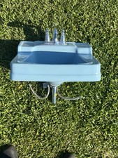 Pia de banheiro azul vintage com torneiras comprar usado  Enviando para Brazil