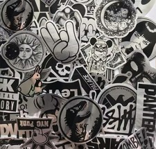 Logotipo metálico adesivos legais 50 peças imitação divertida metal desenho animado adesivos legais mistura comprar usado  Enviando para Brazil