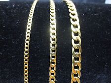 COLAR CORRENTE CUBANA FOLHEADO A OURO AÇO INOXIDÁVEL 3/5/7 MM 18"-60"-OURO comprar usado  Enviando para Brazil
