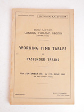 Railway working timetable for sale  BANBURY