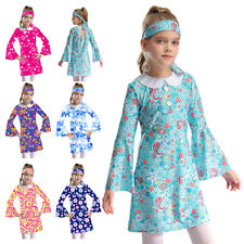 Vestido infantil feminino roupa hippie saia festa fantasia discoteca shows rave, usado comprar usado  Enviando para Brazil