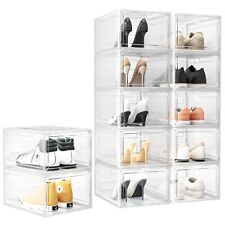 Organizador de sapatos de plástico sólido Upgrade Harder com porta frontal magnética, pacote com 12... comprar usado  Enviando para Brazil