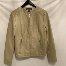Jaqueta de Moto Kenneth Cole Reaction Bege Couro Sintético Tamanho G Y2K Moda Muito Bom Estado Usado comprar usado  Enviando para Brazil