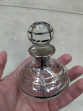 ANTIGO FRASCO DE PERFUME ART NOUVEAU VIDRO PRATA ESTERLINA SOBREPOSIÇÃO 🔥🔥🔥, usado comprar usado  Enviando para Brazil