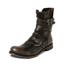Botas de tornozelo masculinas punk biqueira redonda alça fivela sapatos de combate militares ao ar livre tamanho comprar usado  Enviando para Brazil