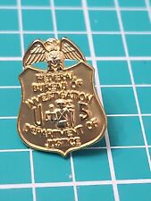 Broche de lapela vintage FBI DOJ Shield Dept Of Justice Federal Investigation tom dourado comprar usado  Enviando para Brazil