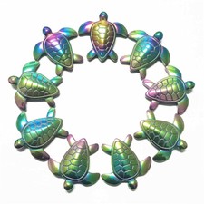 10 peças pingente de tartaruga marinha esculpida em hematita arco-íris 43x43x7mm fabricação de joias comprar usado  Enviando para Brazil