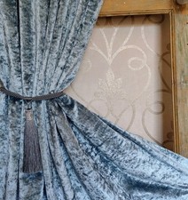 Turquoise velvet curtains. for sale  CHESTERFIELD