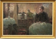 Antique painting café for sale  HASSOCKS