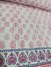 Colcha de algodão feita à mão Jaipuri com estampa de bloco Kantha colcha indiana feita à mão comprar usado  Enviando para Brazil