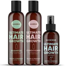 Conjunto de crescimento de cabelo MOERIE – xampu, condicionador e spray (a embalagem pode variar) comprar usado  Enviando para Brazil