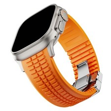 Fivela borboleta de metal pulseira de silicone avançada para Apple Watch Ultra 10 9 8 7 6 5 comprar usado  Enviando para Brazil