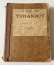 Vintage Giacomo Puccini Turandot Pontuação Vocal Completa Em Italiano G. Ricordi 1926 comprar usado  Enviando para Brazil