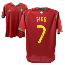 Camiseta de futebol Luis Figo assinada Portugal Home #7 com certificado de autenticidade Beckett comprar usado  Enviando para Brazil