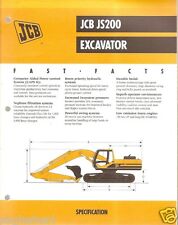 Folheto de equipamento - JCB - JS200 - Escavadeira - 1999 (EB393), usado comprar usado  Enviando para Brazil