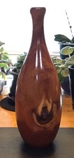 turned vases signed wooden for sale  Edmond