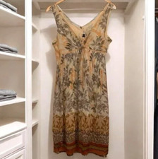 Usado, Vestido de sol azul Eva tamanho 12 floral piquenique cinza verde e creme curto frisado bohoemiano comprar usado  Enviando para Brazil