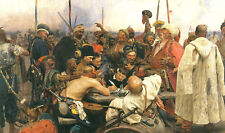 Pintura a óleo Repin - Cossacos Zaporozhye responder carta do sultão otomano Mehmet IV comprar usado  Enviando para Brazil