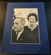 Conjunto autêntico de autógrafos assinado à mão Lyndon & Lady Bird Johnson - Fosco comprar usado  Enviando para Brazil