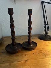 vintage wooden candle sticks for sale  NEWTON ABBOT